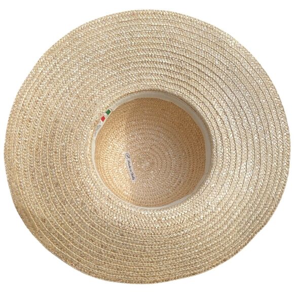 Vintage Straw Sun Hat Made in Italy Mint Condition Natural Nautical Maritime main image 8
